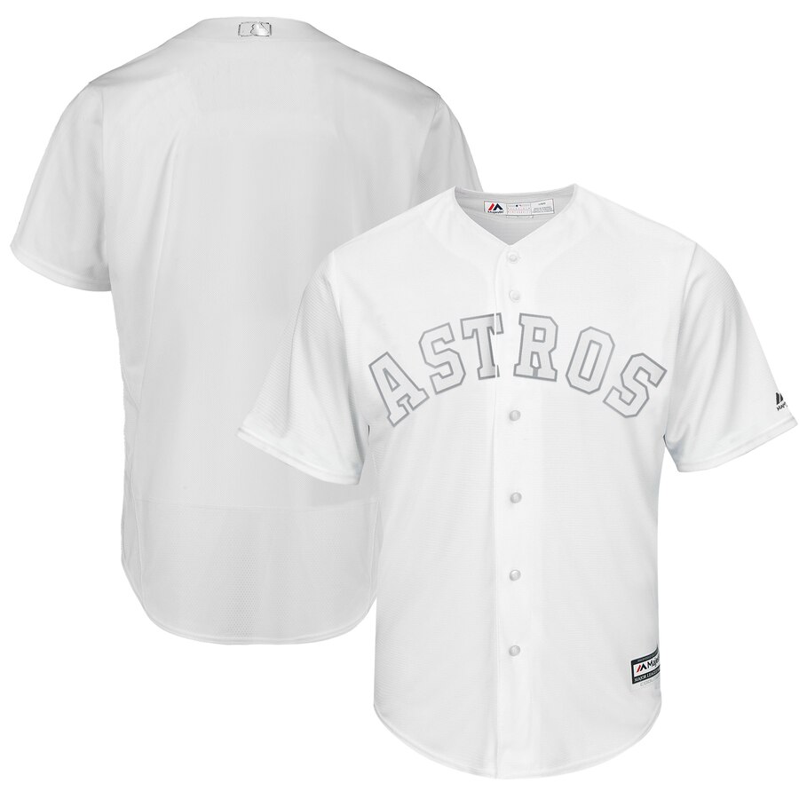 Customized Men Houston Astros white blank MLB Jerseys